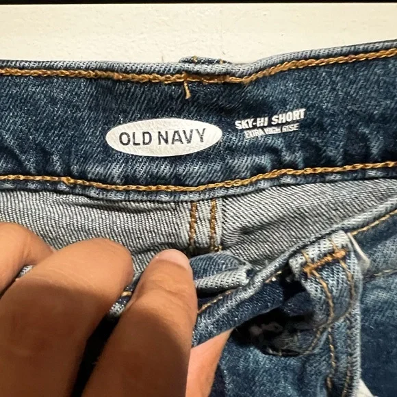 Old Navy Women's Distressed Blue Jean Shorts - Picture 3 of 5